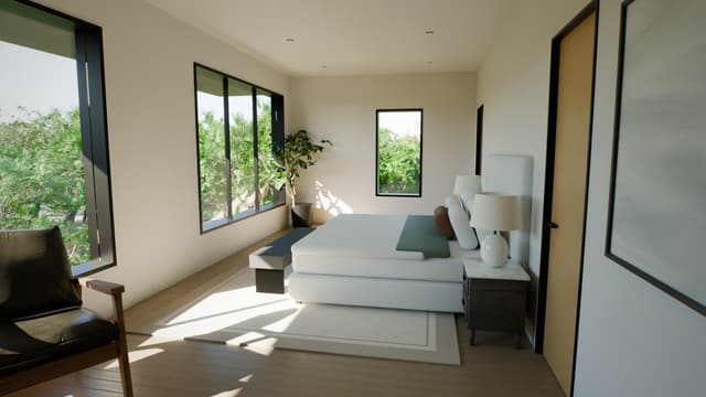 Bedroom 5, on the upper floor — the Family House, a house modelled by Noble's Crest (rendered illustration).