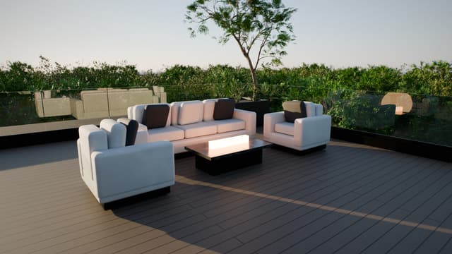 The roof terrace — the Family House, a house modelled by Noble's Crest (rendered illustration).
